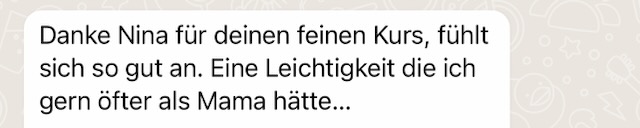 WhatsApp-Nachricht: Feiner Kurs, Leichtigkeit als Mama