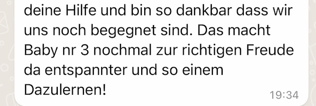 WhatsApp-Nachricht: Baby Nummer 3 entspannter