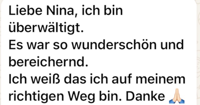 WhatsApp-Nachricht: Auf meinem richtigen Weg